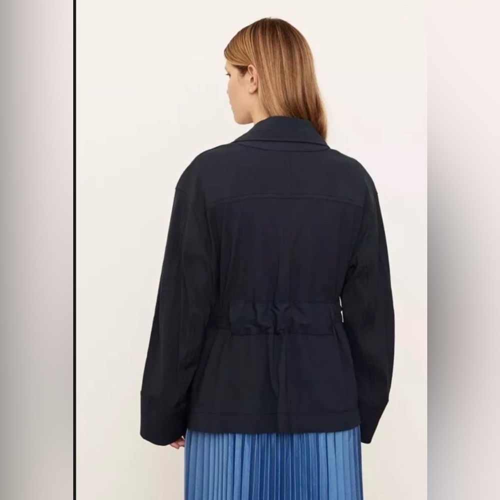 New Vince Women's Utility Linen Blend Jacket In Navy Blue Size 1X $495 - Picture 4 of 11